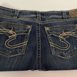 Silver Jeans Plus Size 16 (36x30) Dark Wash Suki Surplus Boot Cut Flap Pocket